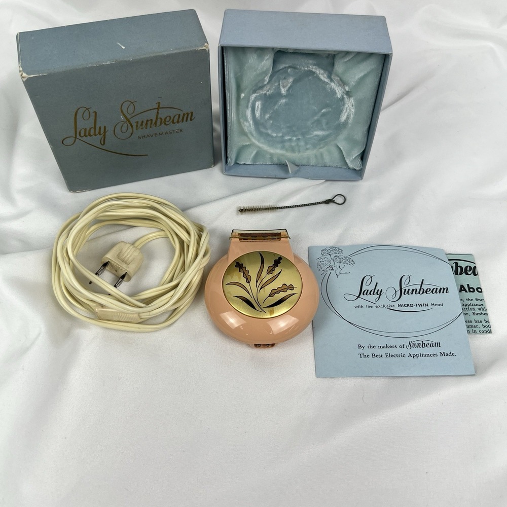 Lady Sunbeam Shavemaster LS1 Coral Electric‎ Razor w Box